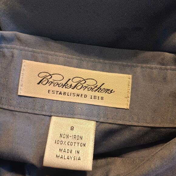 Brooks Brothers Blue Fitted Sleeveless Cotton Button-Up Blouse 8 - Picture 5 of 5